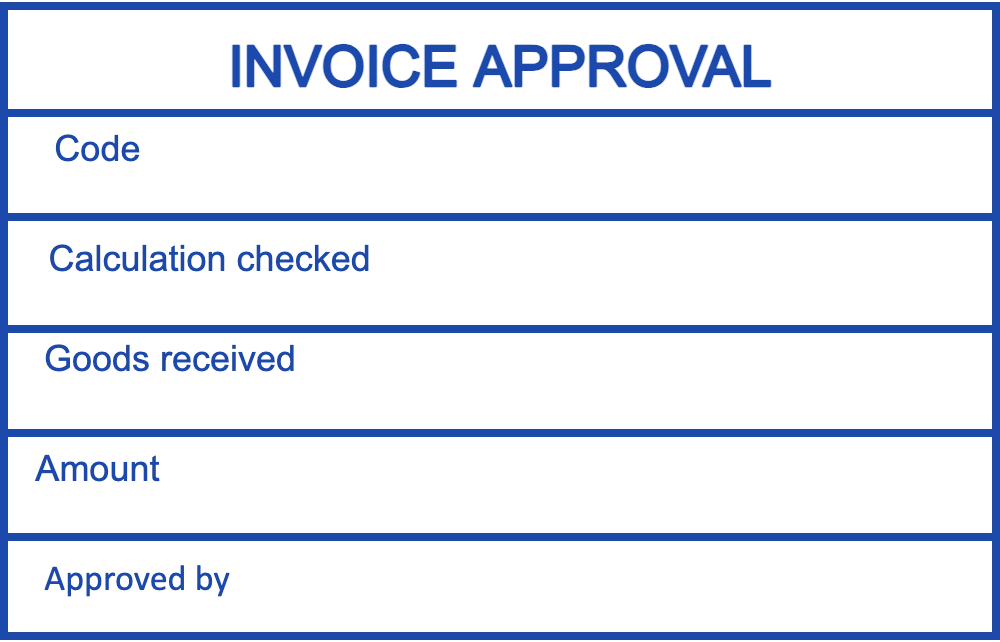 Invoice approval box: Accounting Firm Stamp Maker