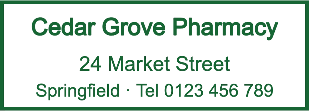 Pharmacy address stamp: Pharmacy Stamp Maker