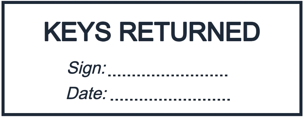 KEYS RETURNED stamp: Real Estate Stamp Maker