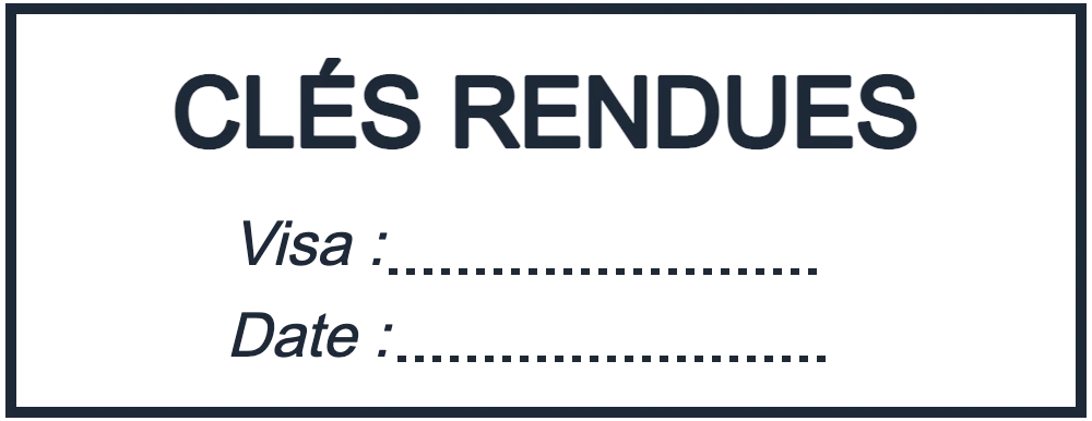 Tampon CLÉS RENDUES: Tampon pour agence immobilière