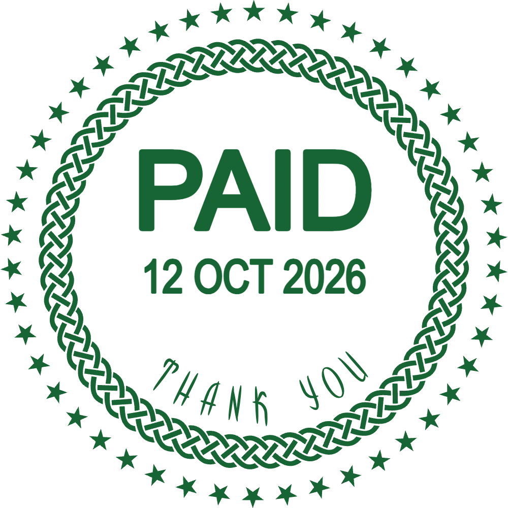 PAID and thank-you stamp: Restaurant Stamp Maker